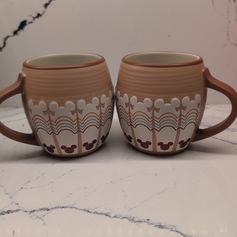 Disney Parks Home Collection Mickey Mouse Icon Mug –‎ 16oz EUC Lot Of 2